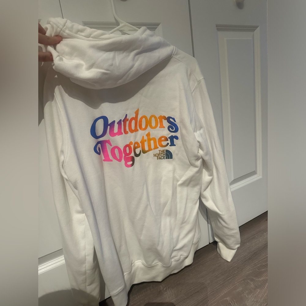 The North Face White Hoodie with Vibrant Print